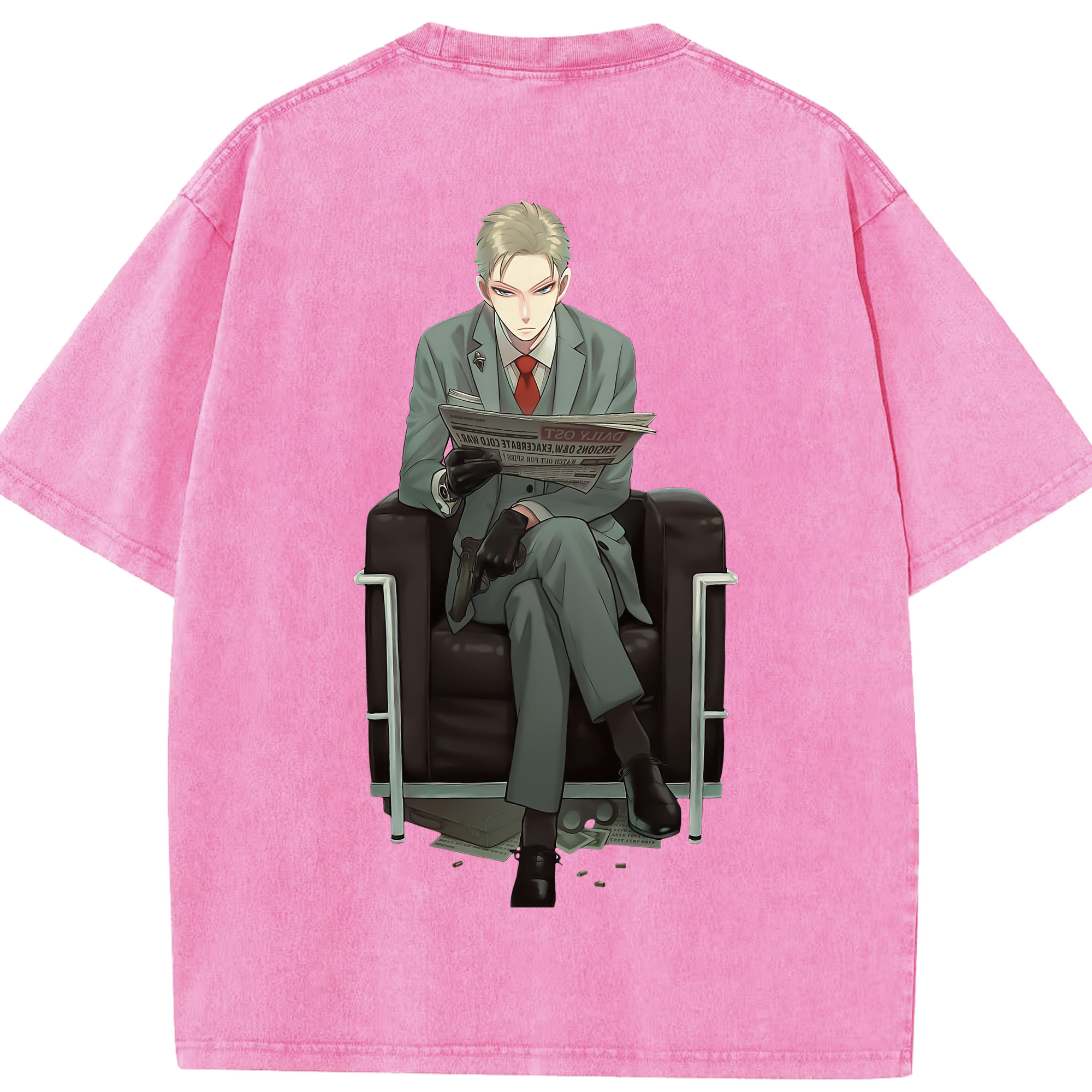 （画像用） SPY×FAMILY间谍家家酒 綿100% ヴィンテージ風 半袖Tシャツ（背面プリント）